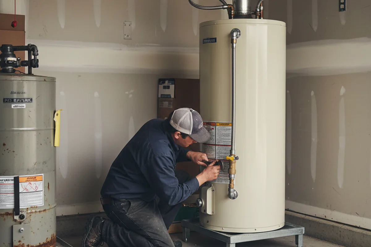 Water heater and shutoff valve replacement in Reserve